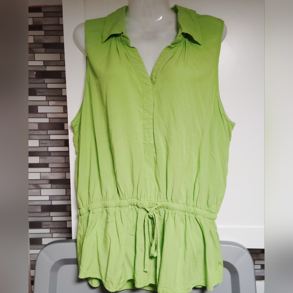 Rafaella Studio Sleeveless Drawstring Blouse Sz-XL